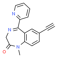 ChemSpider 2D Image | 7-ethynyl-1-methyl-5-(2-pyridyl)-3H-1,4-benzodiazepin-2-one | C17H13N3O