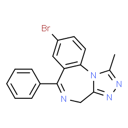 ChemSpider 2D Image | 8-Bromo-1-methyl-6-phenyl-4H-[1,2,4]triazolo[4,3-a][1,4]benzodiazepine | C17H13BrN4