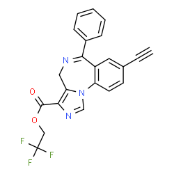 ChemSpider 2D Image | 2,2,2-trifluoroethyl 8-ethynyl-6-phenyl-4H-imidazo[1,5-a][1,4]benzodiazepine-3-carboxylate | C22H14F3N3O2