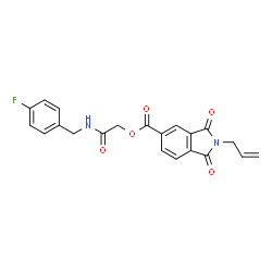 ChemSpider 2D Image | 2-[(4-Fluorobenzyl)amino]-2-oxoethyl 2-allyl-1,3-dioxo-5-isoindolinecarboxylate | C21H17FN2O5