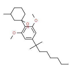 ChemSpider 2D Image | 1-[4-(1,1-dimethylheptyl)-2,6-dimethoxy-phenyl]-3-methyl-cyclohexan-1-ol | C24H40O3