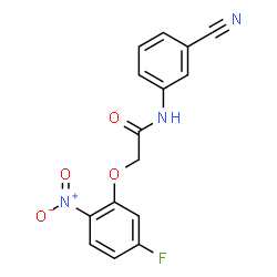 ChemSpider 2D Image | N-(3-Cyanophenyl)-2-(5-fluoro-2-nitrophenoxy)acetamide | C15H10FN3O4