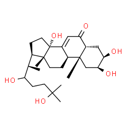 ChemSpider 2D Image | (2beta,3beta,5beta)-2,3,14,22,25-Pentahydroxycholest-7-en-6-one | C27H44O6
