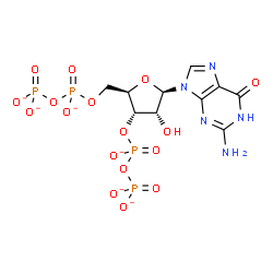 ChemSpider 2D Image | guanosine 3',5'-bispyrophosphate | C10H11N5O17P4
