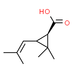 ChemSpider 2D Image | (1R)-2,2-Dimethyl-3-(2-methyl-1-propen-1-yl)cyclopropanecarboxylic acid | C10H16O2