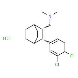 ChemSpider 2D Image | cis-3-(3,4-Dichlorophenyl)-N,N-dimethylbicyclo(2.2.2)octane-2-methanamine hydrochloride | C17H24Cl3N