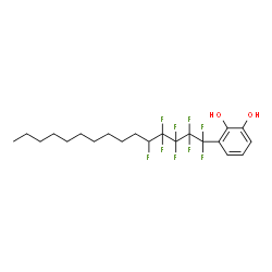 ChemSpider 2D Image | 3-(1,1,2,2,3,3,4,4,5-Nonafluoropentadecyl)-1,2-benzenediol | C21H27F9O2