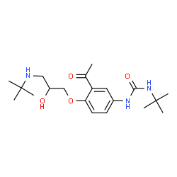 ChemSpider 2D Image | 1-{3-Acetyl-4-[3-(tert-butylamino)-2-hydroxypropoxy]phenyl}-3-tert-butylurea | C20H33N3O4