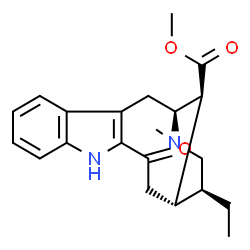 ChemSpider 2D Image | Methyl (20beta)-3-oxo-19,20-dihydrovobasan-17-oate | C21H26N2O3