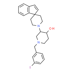 ChemSpider 2D Image | 1-(3-Iodobenzyl)-3-(1'H-spiro[indene-1,4'-piperidin]-1'-yl)-4-piperidinol | C25H29IN2O