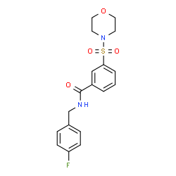 ChemSpider 2D Image | N-(4-Fluorobenzyl)-3-(4-morpholinylsulfonyl)benzamide | C18H19FN2O4S