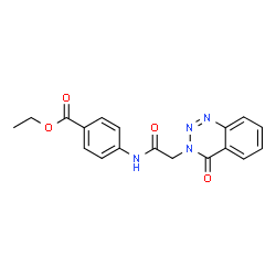 ChemSpider 2D Image | Ethyl 4-{[(4-oxo-1,2,3-benzotriazin-3(4H)-yl)acetyl]amino}benzoate | C18H16N4O4