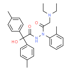 ChemSpider 2D Image | N'-(2-(diethylamino)acetyl)-2-hydroxy-N'-o-tolyl-2,2-dip-tolylacetohydrazide | C29H35N3O3