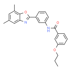 ChemSpider 2D Image | N-[3-(5,7-Dimethyl-1,3-benzoxazol-2-yl)phenyl]-3-propoxybenzamide | C25H24N2O3