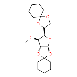 ChemSpider 2D Image | (3a'R,5'R,6'S,6a'R)-5'-[(2R)-1,4-Dioxaspiro[4.5]dec-2-yl]-6'-methoxytetrahydrospiro[cyclohexane-1,2'-furo[2,3-d][1,3]dioxole] | C19H30O6