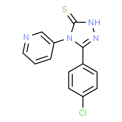 ChemSpider 2D Image | 5-(4-Chlorophenyl)-4-(3-pyridinyl)-2,4-dihydro-3H-1,2,4-triazole-3-thione | C13H9ClN4S
