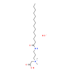 ChemSpider 2D Image | (Carboxymethyl)dimethyl-3-((1-oxotetradecyl)amino)propylammonium hydroxide | C21H44N2O4