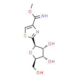 ChemSpider 2D Image | (1R)-1,4-Anhydro-1-{4-[imino(methoxy)methyl]-1,3-thiazol-2-yl}-D-ribitol | C10H14N2O5S