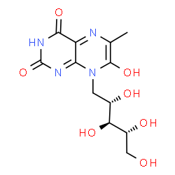 ChemSpider 2D Image | 7-Hydroxy-6-methyl-8-(1-D-ribityl)lumazine | C12H16N4O7