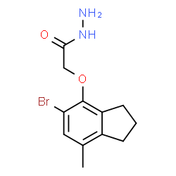 ChemSpider 2D Image | 2-[(5-Bromo-7-methyl-2,3-dihydro-1H-inden-4-yl)oxy]acetohydrazide | C12H15BrN2O2