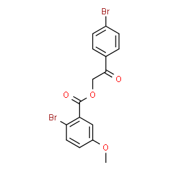 ChemSpider 2D Image | 2-(4-Bromophenyl)-2-oxoethyl 2-bromo-5-methoxybenzoate | C16H12Br2O4
