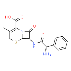 ChemSpider 2D Image | (7S)-7-{[(2S)-2-Amino-2-phenylacetyl]amino}-3-methyl-8-oxo-5-thia-1-azabicyclo[4.2.0]oct-2-ene-2-carboxylic acid | C16H17N3O4S