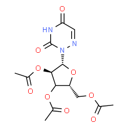 ChemSpider 2D Image | 2-[(3xi)-2,3,5-Tri-O-acetyl-beta-D-erythro-pentofuranosyl]-1,2,4-triazine-3,5(2H,4H)-dione | C14H17N3O9