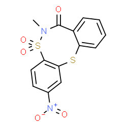 ChemSpider 2D Image | 6-Methyl-2-nitrodibenzo[d,g][1,6,2]dithiazocin-7(6H)-one 5,5-dioxide | C14H10N2O5S2