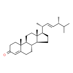 ChemSpider 2D Image | Ergosta-4,22-dien-3-one | C28H44O