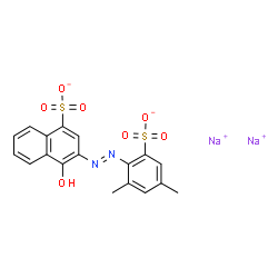 ChemSpider 2D Image | 1-Naphthalenesulfonic acid, 4-hydroxy-3-((6-sulfo-2,4-xylyl)azo)-, disodium salt | C18H14N2Na2O7S2