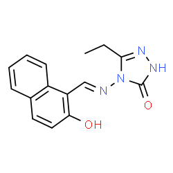 ChemSpider 2D Image | 5-Ethyl-4-(((2-hydroxy-1-naphthyl)methylene)amino)-2,4-dihydro-3H-1,2,4-triazol-3-one | C15H14N4O2