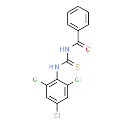 ChemSpider 2D Image | N-benzoyl-N'-(2,4,6-trichlorophenyl)thiourea | C14H9Cl3N2OS