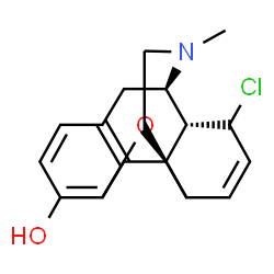 ChemSpider 2D Image | 8-Chloro-17-methyl-6,7-didehydro-4,5-epoxymorphinan-3-ol | C17H18ClNO2