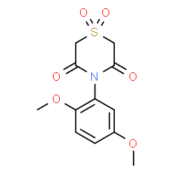ChemSpider 2D Image | 4-(2,5-Dimethoxyphenyl)-3,5-thiomorpholinedione 1,1-dioxide | C12H13NO6S