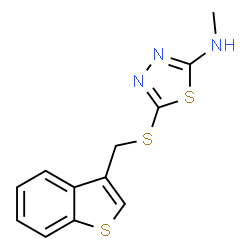 ChemSpider 2D Image | N2-methyl-5-[(benzo[b]thiophen-3-ylmethyl)thio]-1,3,4-thiadiazol-2-amine | C12H11N3S3
