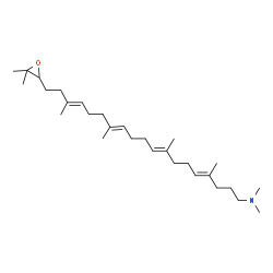 ChemSpider 2D Image | (4E,8E,12E,16E)-19-(3,3-Dimethyl-2-oxiranyl)-N,N,4,8,13,17-hexamethyl-4,8,12,16-nonadecatetraen-1-amine | C29H51NO