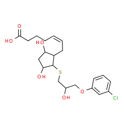 ChemSpider 2D Image | (5Z)-7-(2-{[3-(3-Chlorophenoxy)-2-hydroxypropyl]sulfanyl}-3,5-dihydroxycyclopentyl)-5-heptenoic acid | C21H29ClO6S