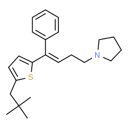 ChemSpider 2D Image | cis-1-(5-Neopentyl-2-thienyl)-1-phenyl-4-pyrrolidinobut-1-ene | C23H31NS