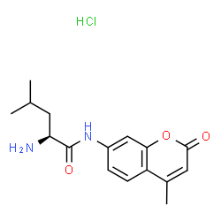 ChemSpider 2D Image | L-Leucine-(4-methyl-7-coumarinylamide) hydrochloride | C16H21ClN2O3