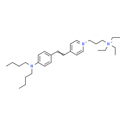 ChemSpider 2D Image | 4-{2-[4-(Dibutylamino)phenyl]vinyl}-1-[3-(triethylammonio)propyl]pyridinium | C30H49N3
