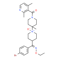 ChemSpider 2D Image | 4-((4-bromophenyl)-(ethoxyimino)methyl)-1'-((2,4-dimethyl-3-pyridinyl)carbonyl)-4'-methyl-1,4'-bipiperidine N-oxide | C28H37BrN4O3