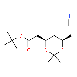 ChemSpider 2D Image | tert-Butyl (4R,6R)-6-cyanomethyl-2,2-dimethyl-1,3-dioxane-4-acetate | C14H23NO4