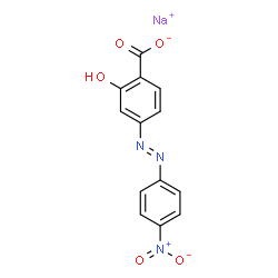 ChemSpider 2D Image | Sodium 2-hydroxy-4-[(E)-(4-nitrophenyl)diazenyl]benzoate | C13H8N3NaO5