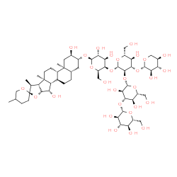 ChemSpider 2D Image | (2alpha,3beta,5alpha,15beta)-2,15-Dihydroxyspirostan-3-yl beta-D-glucopyranosyl-(1->3)-beta-D-glucopyranosyl-(1->2)-[beta-D-xylopyranosyl-(1->3)]-beta-D-glucopyranosyl-(1->4)-beta-D-galactopyranoside | C56H92O29