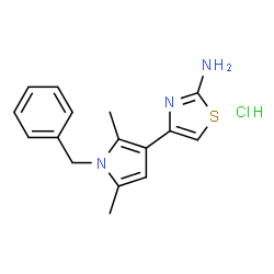 ChemSpider 2D Image | 4-(1-benzyl-2,5-dimethyl-1H-pyrrol-3-yl)-1,3-thiazol-2-amine hydrochloride | C16H18ClN3S
