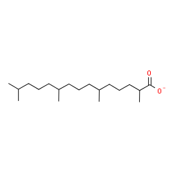 ChemSpider 2D Image | 2,6,10,14-Tetramethylpentadecanoate | C19H37O2