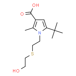 ChemSpider 2D Image | 5-(tert-butyl)-1-{2-[(2-hydroxyethyl)thio]ethyl}-2-methyl-1H-pyrrole-3-carboxylic acid | C14H23NO3S