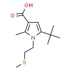 ChemSpider 2D Image | 5-(tert-butyl)-2-methyl-1-[2-(methylthio)ethyl]-1H-pyrrole-3-carboxylic acid | C13H21NO2S