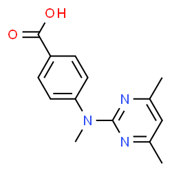 ChemSpider 2D Image | 4-((4,6-dimethylpyrimidin-2-yl)(methyl)amino)benzoic acid | C14H15N3O2