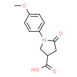 ChemSpider 2D Image | 1-(4-Methoxyphenyl)-2-oxopyrrolidine-4-carboxylic acid | C12H13NO4